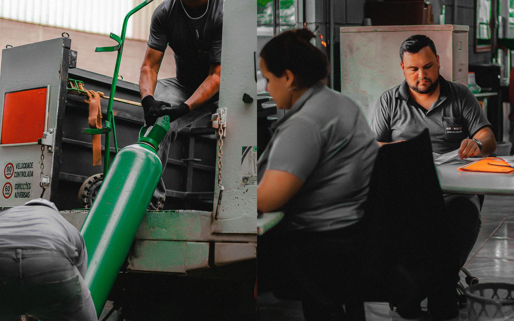 Pesquisa de campo na Air Biox: equipe na operação e no escritório